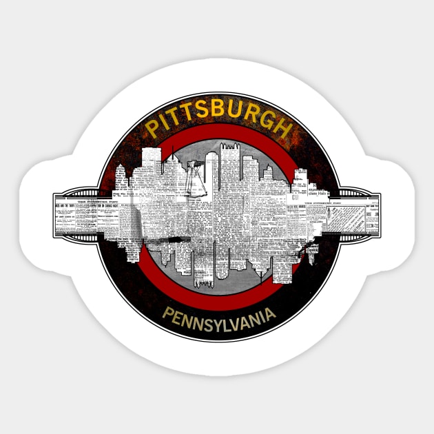 Pittsburgh Pennsylvania Tshirt Sticker by crunchysqueak